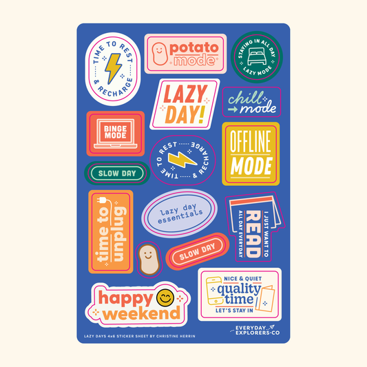 Lazy Days - 4x6 Sticker Sheet