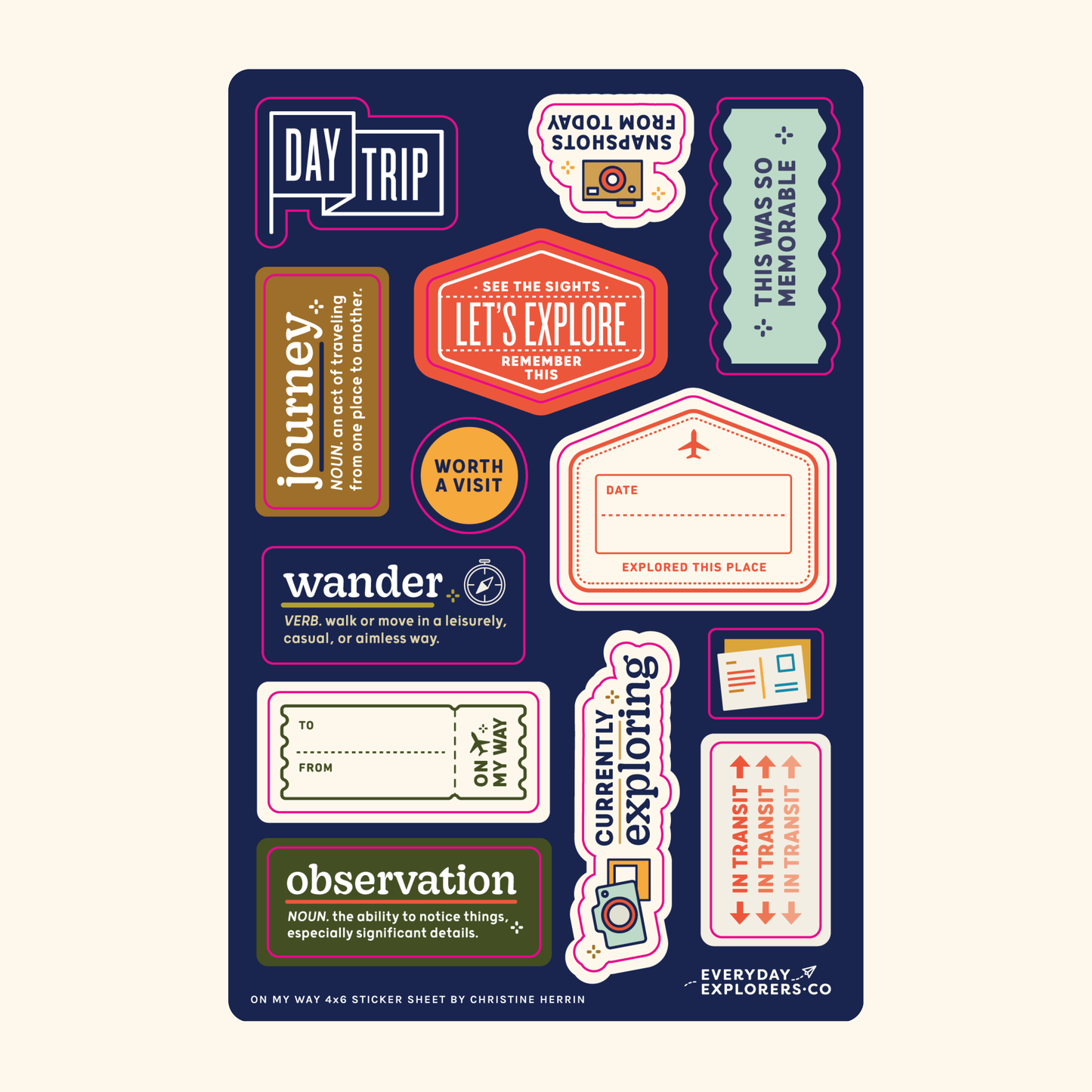 On My Way- 4x6 Sticker Sheet