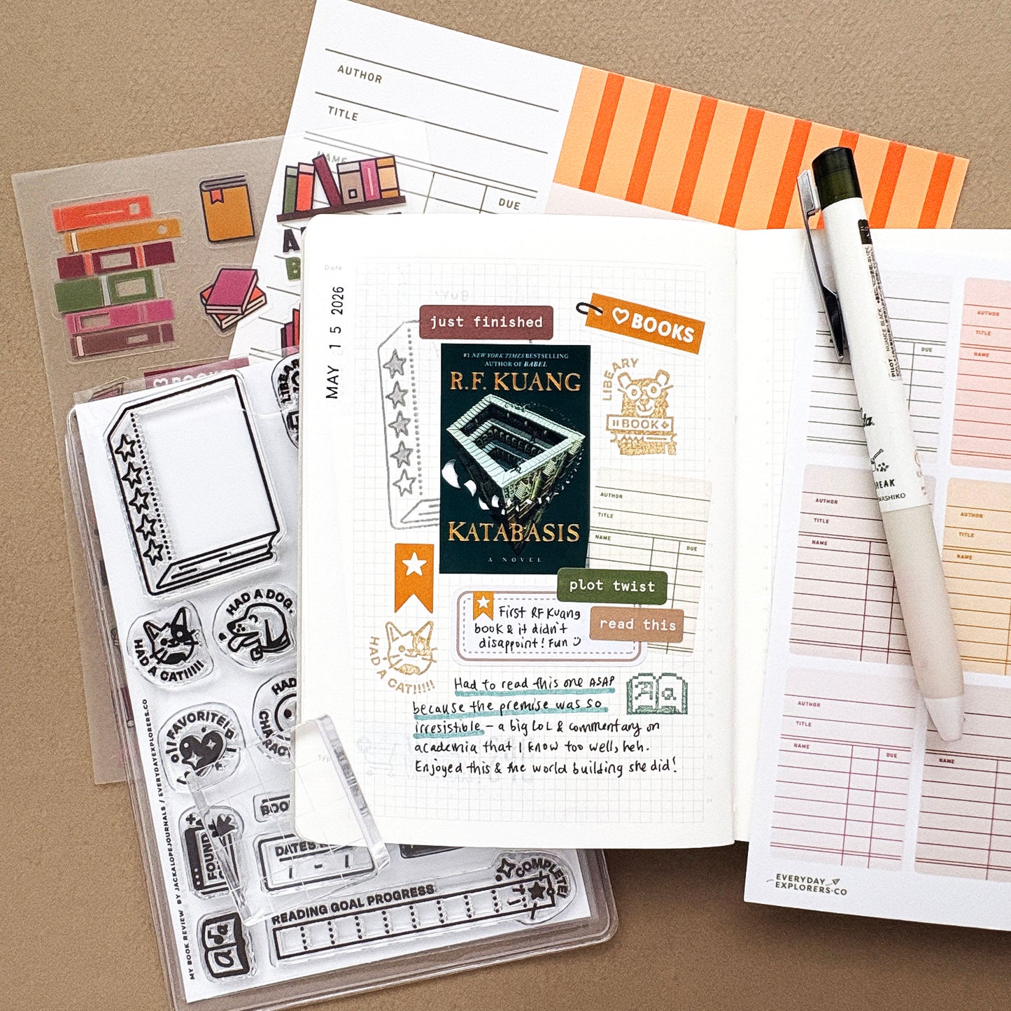 My Book Review by jackalopejournals - 4x6 Clear Stamp Set