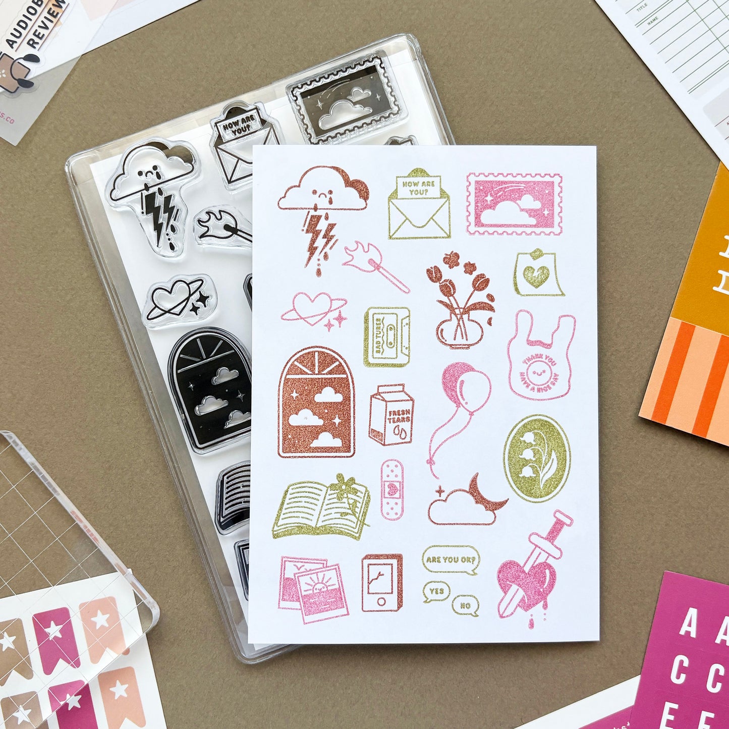 Sad Days by Stephanie Huang - 4x6 Clear Stamp Set