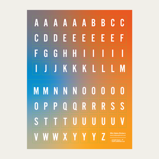 6x8 Alphabet Sticker Sheet - Summertime