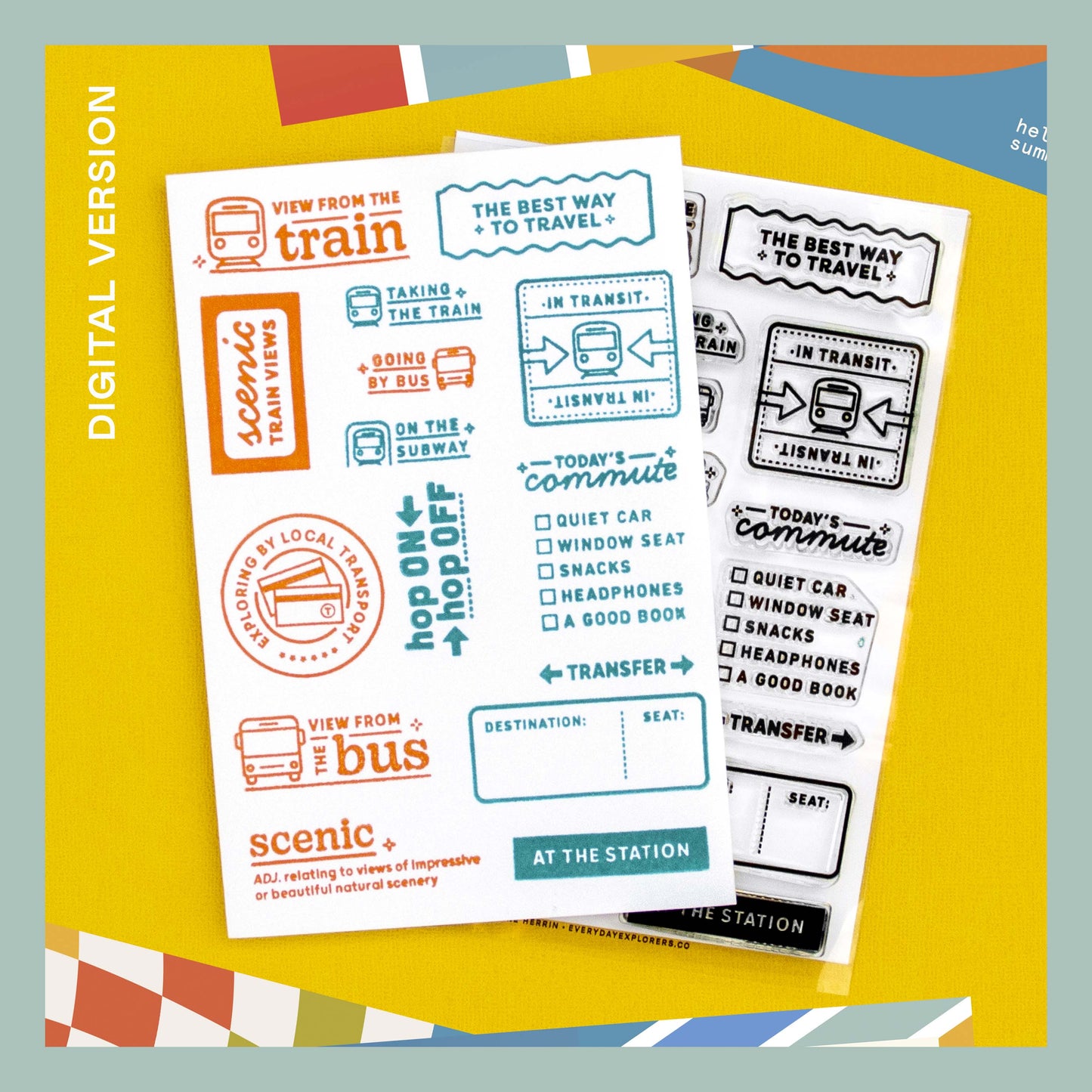 Buses & Trains - Digital Stamp Set