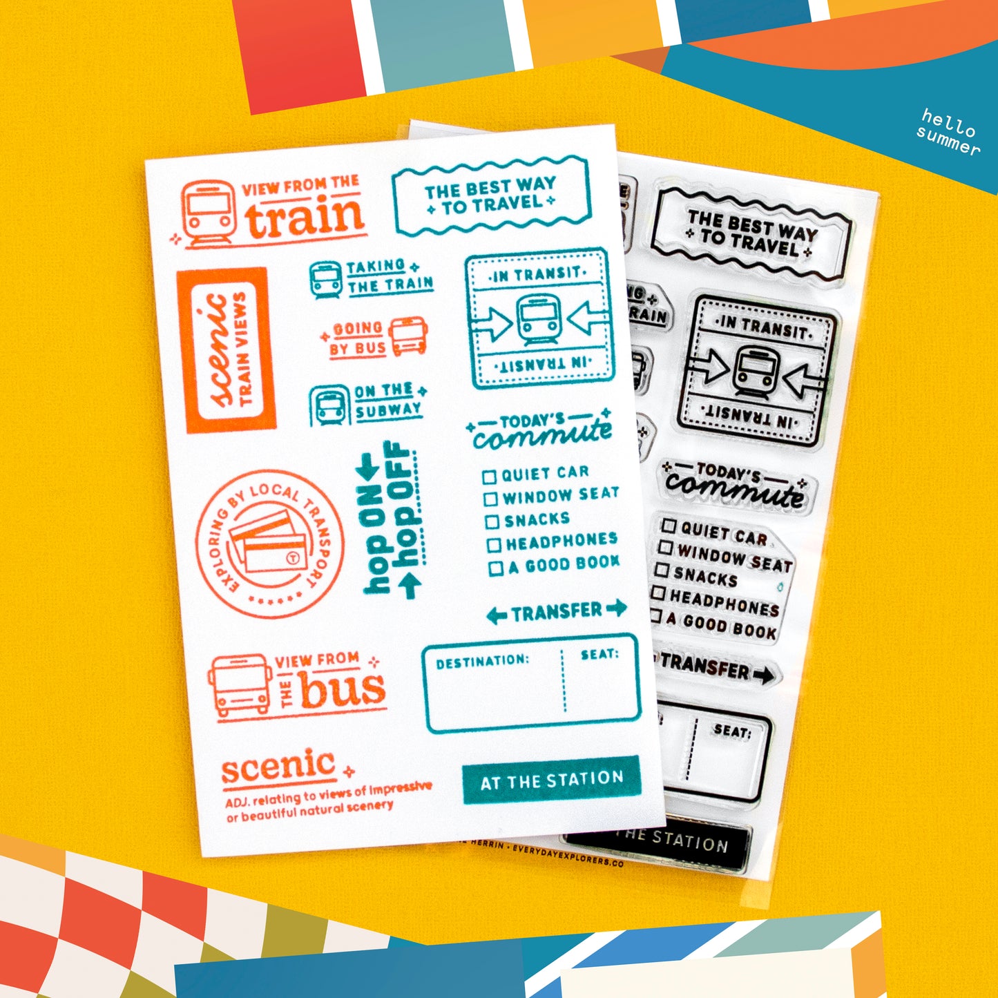 Buses & Trains - 4x6 Clear Stamp Set
