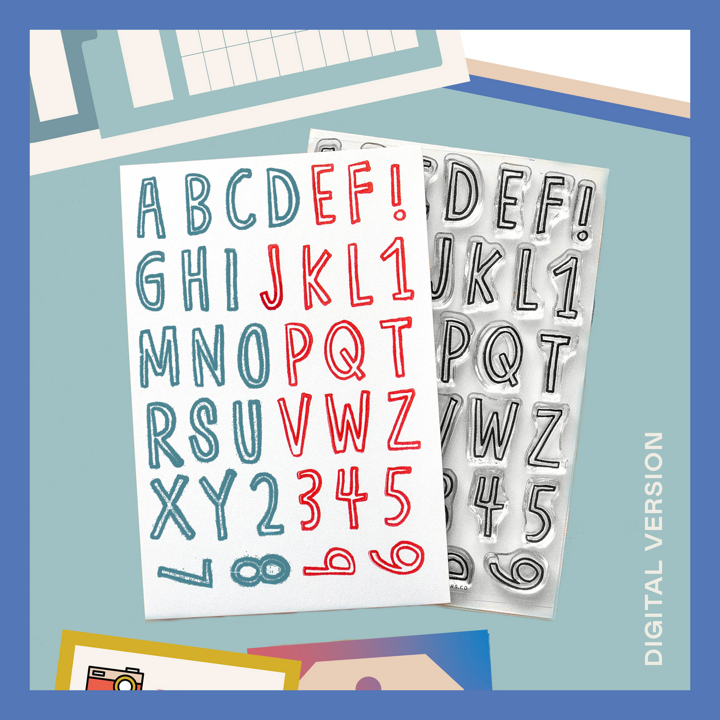 Cheeky Uppercase Alphabet - Digital Stamp Set