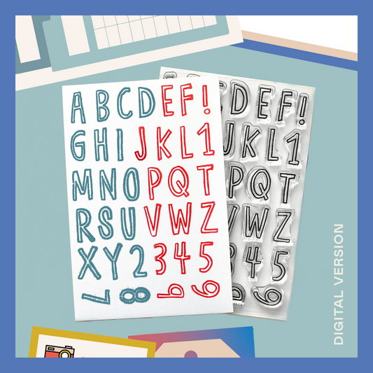 Cheeky Uppercase Alphabet - Digital Stamp Set