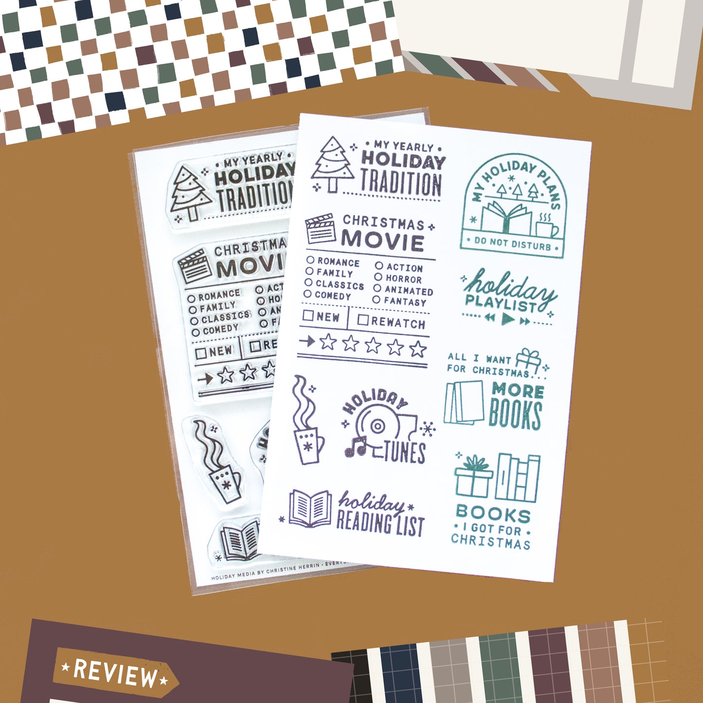 Holiday Media - 4x6 Clear Stamp Set