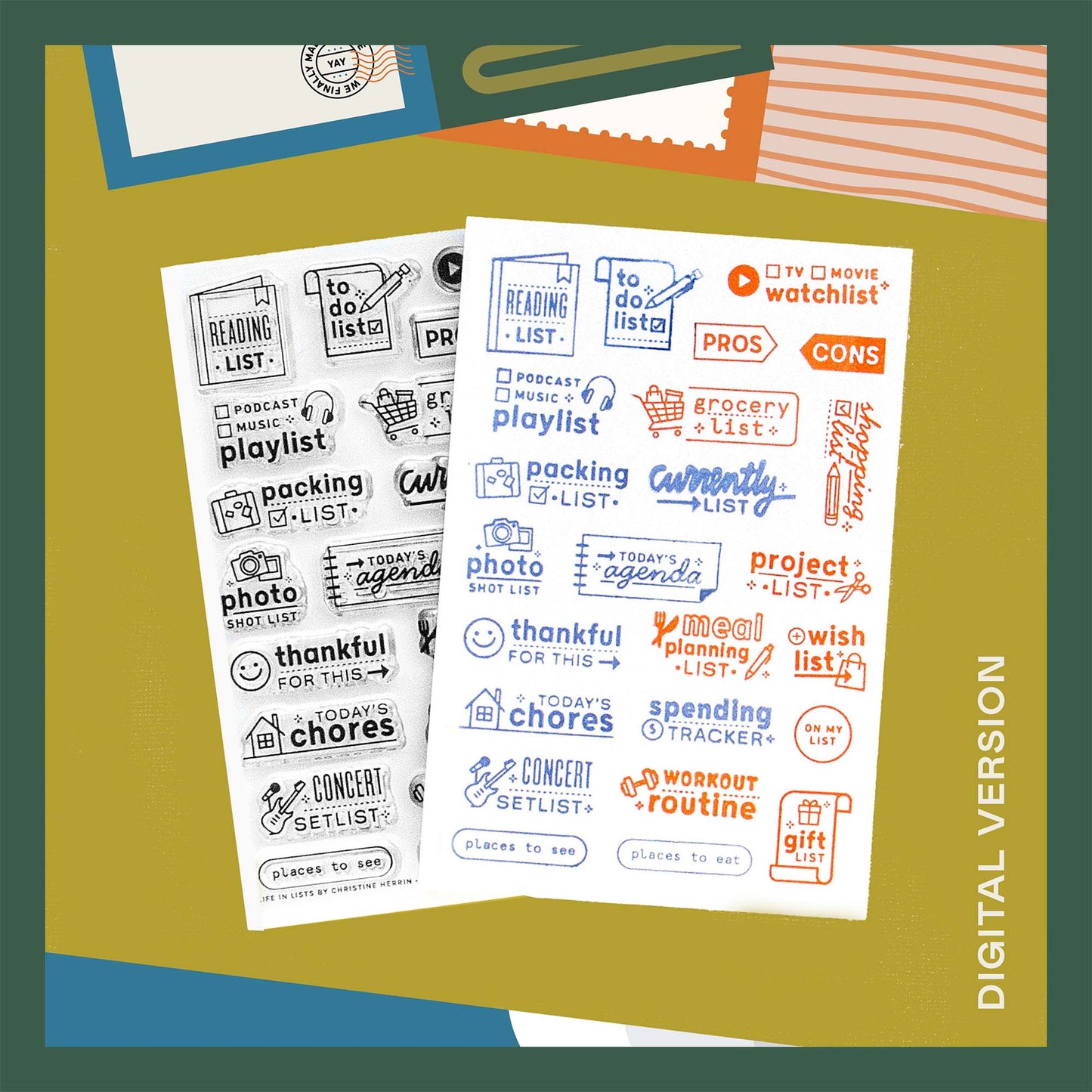 Life In Lists - Digital Stamp Set