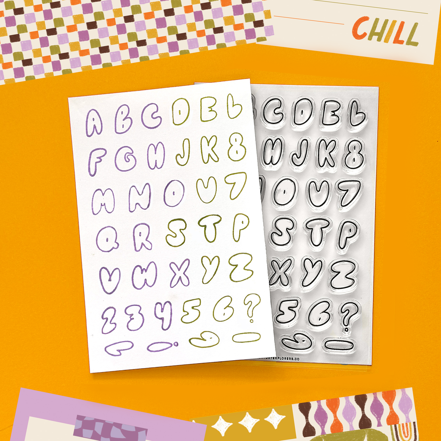 Bubble Letters by Papeletammy - 4x6 Clear Stamp Set