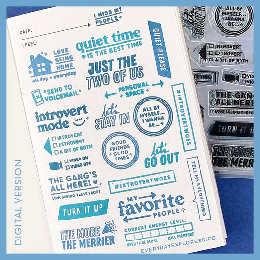 Ambivert Life - Digital Stamp Set
