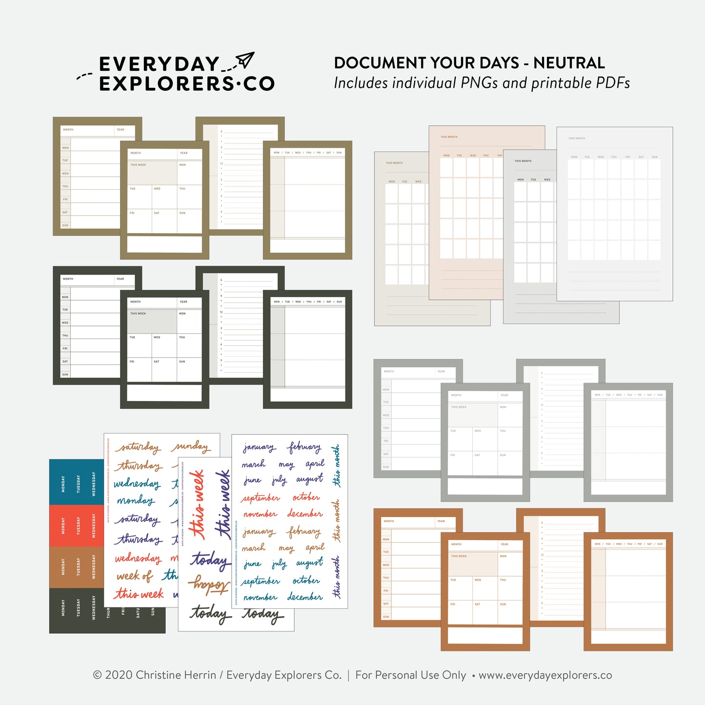 Document Your Days - Digital Printables