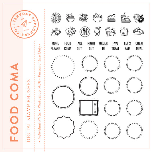 Food Coma - Digital Stamp Set