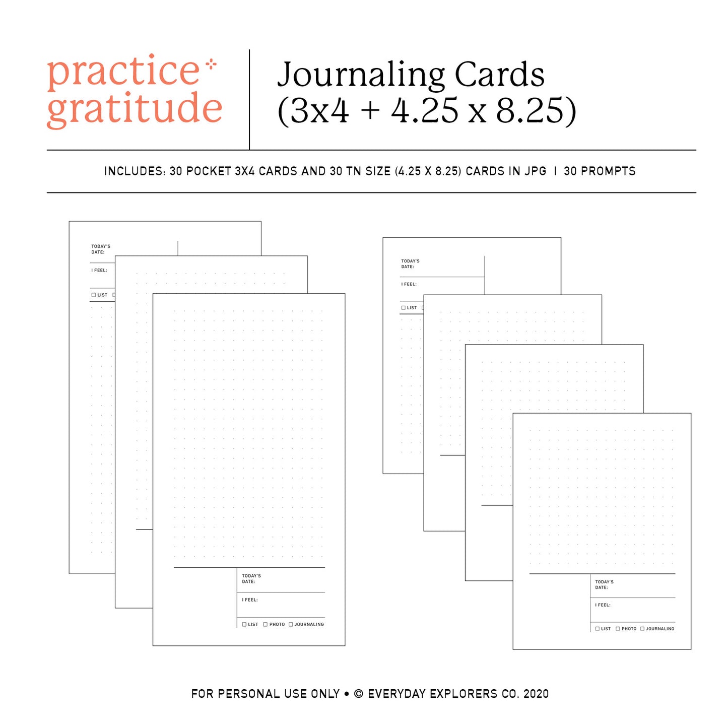 Practice Gratitude - Extra Cards