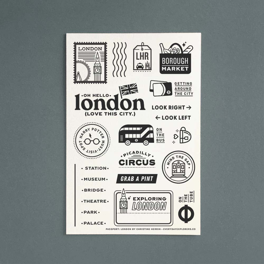 Passport: London (Throwback!) - 4x6 Clear Stamp Set