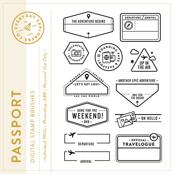 Passport - Digital Stamp Set