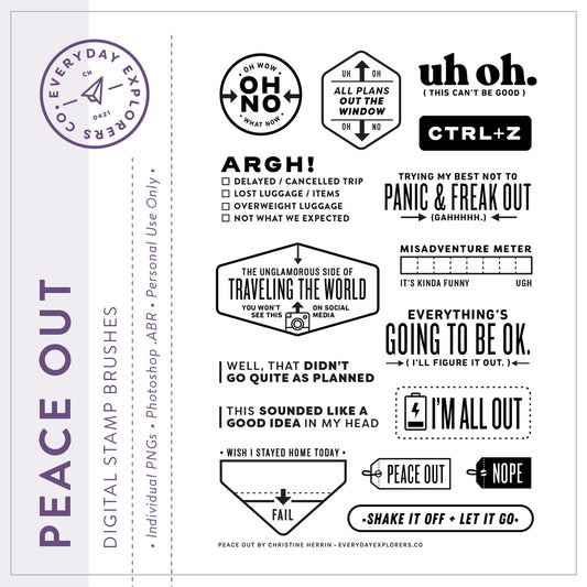 Peace Out - Digital Stamp Set