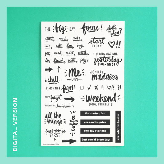 Plan It Out (Throwback!) - Digital Stamp Set