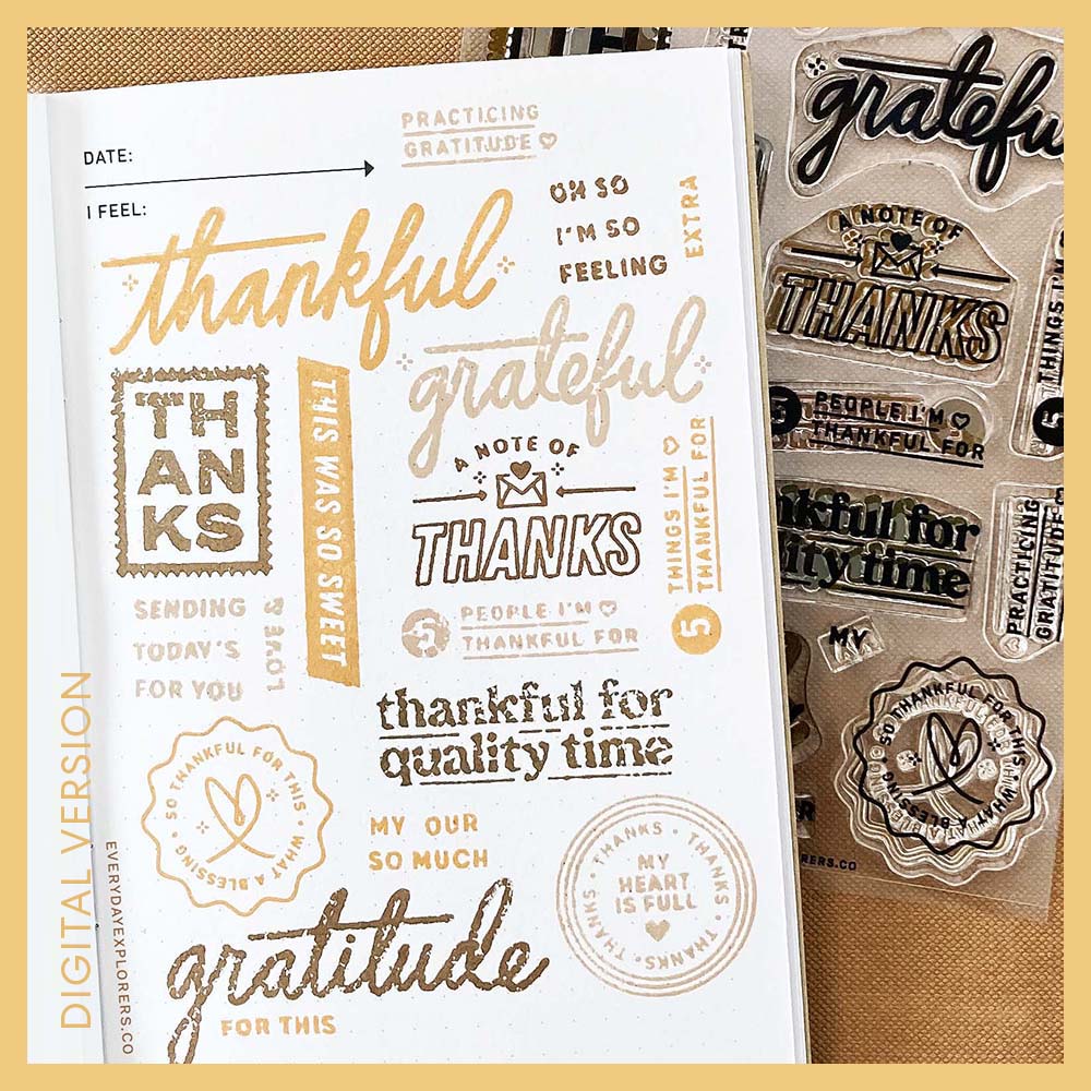I Am Grateful for Stamp Planner Stamp Journal Stamps Bujo Planner Stamps  Gratitute Journal Rubber Stamp by Creatiate BJ 