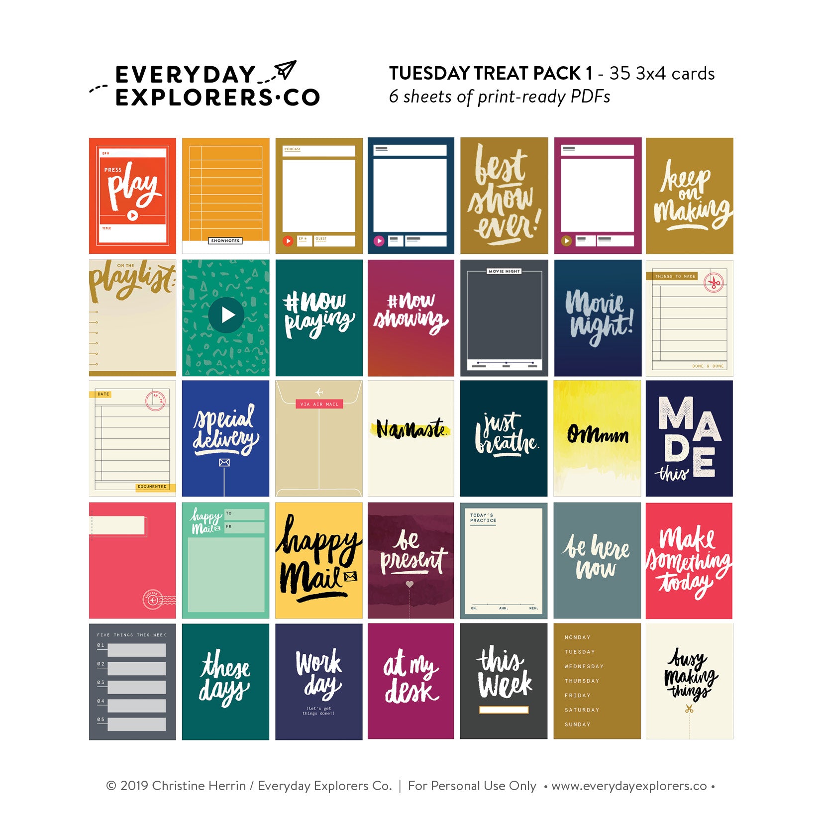 Tuesday Treat Digital Cards (Pack 1)