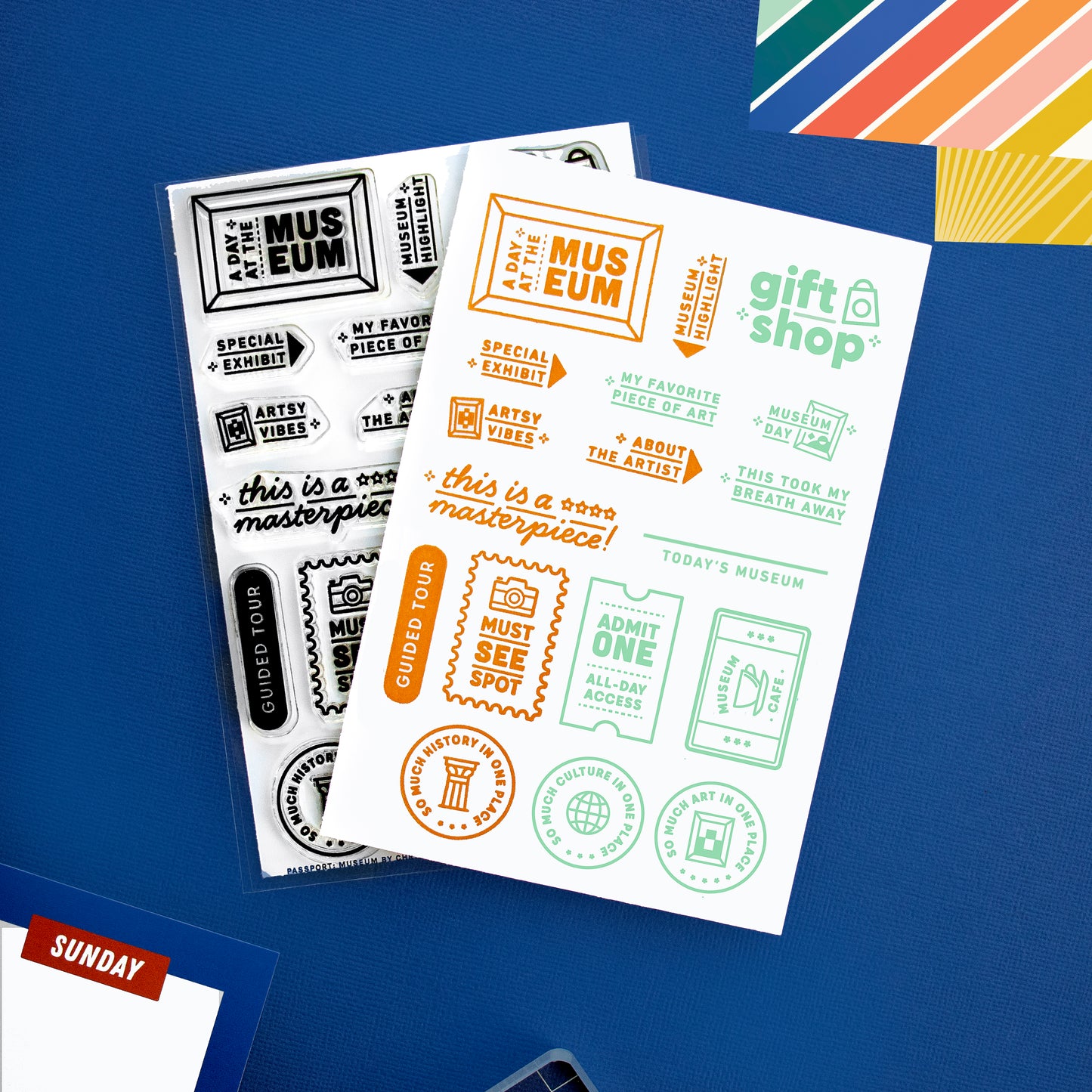Passport: Museum (Throwback!) - 4x6 Clear Stamp Set