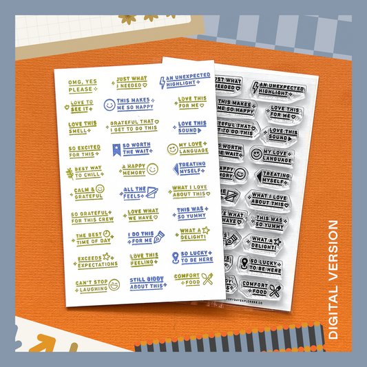 30 Days of Gratitude Prompts - Digital Stamp Set