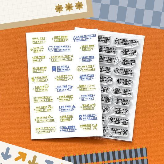 30 Days of Gratitude Prompts - 4x6 Clear Stamp Set