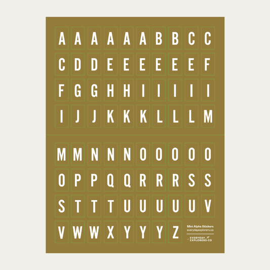 6x8 Alphabet Sticker Sheet - Moss