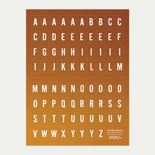 6x8 Alphabet Sticker Sheet - Tan