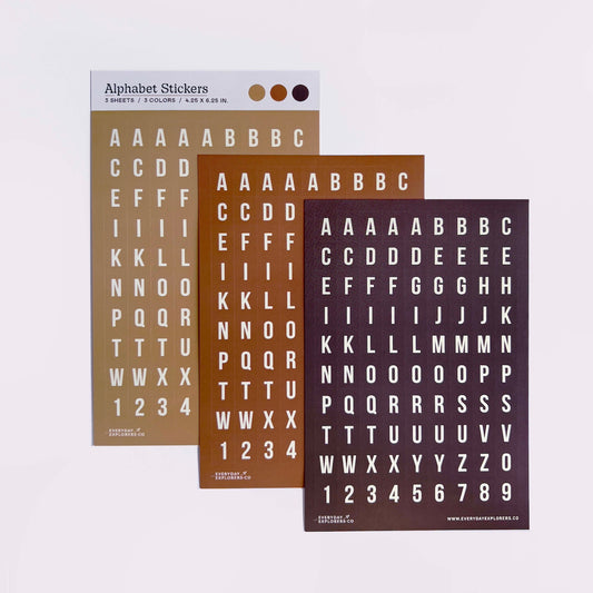 Coffee & Cocoa - Set of 3 Alphabet Sticker Sheets