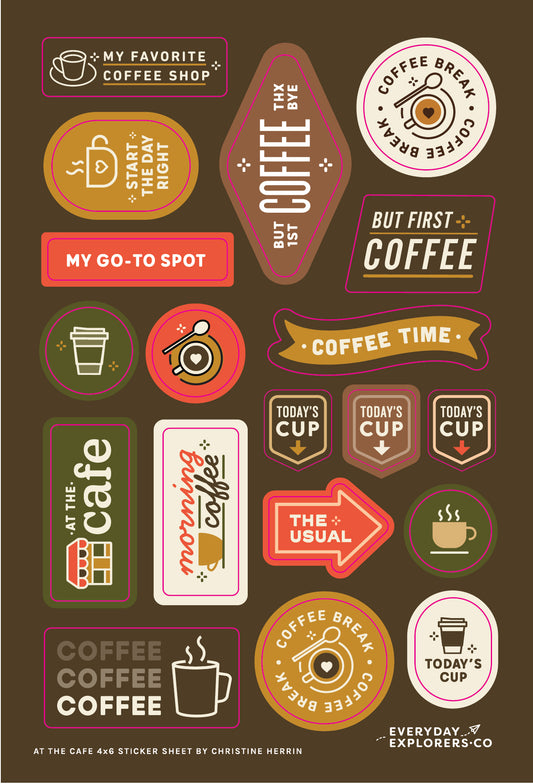 At the Cafe - 4x6 Sticker Sheet