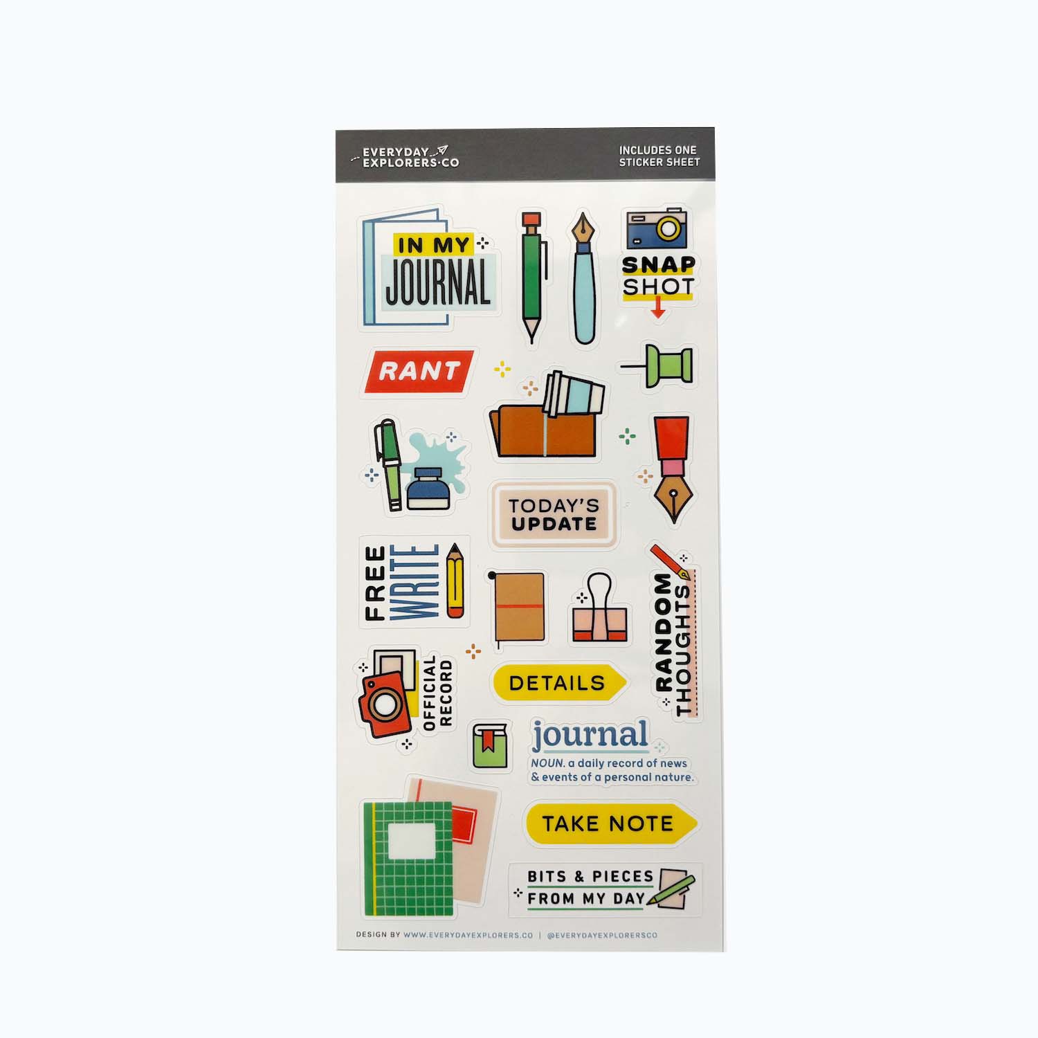 In My Journal - Clear Sticker Sheet – Everyday Explorers Co.