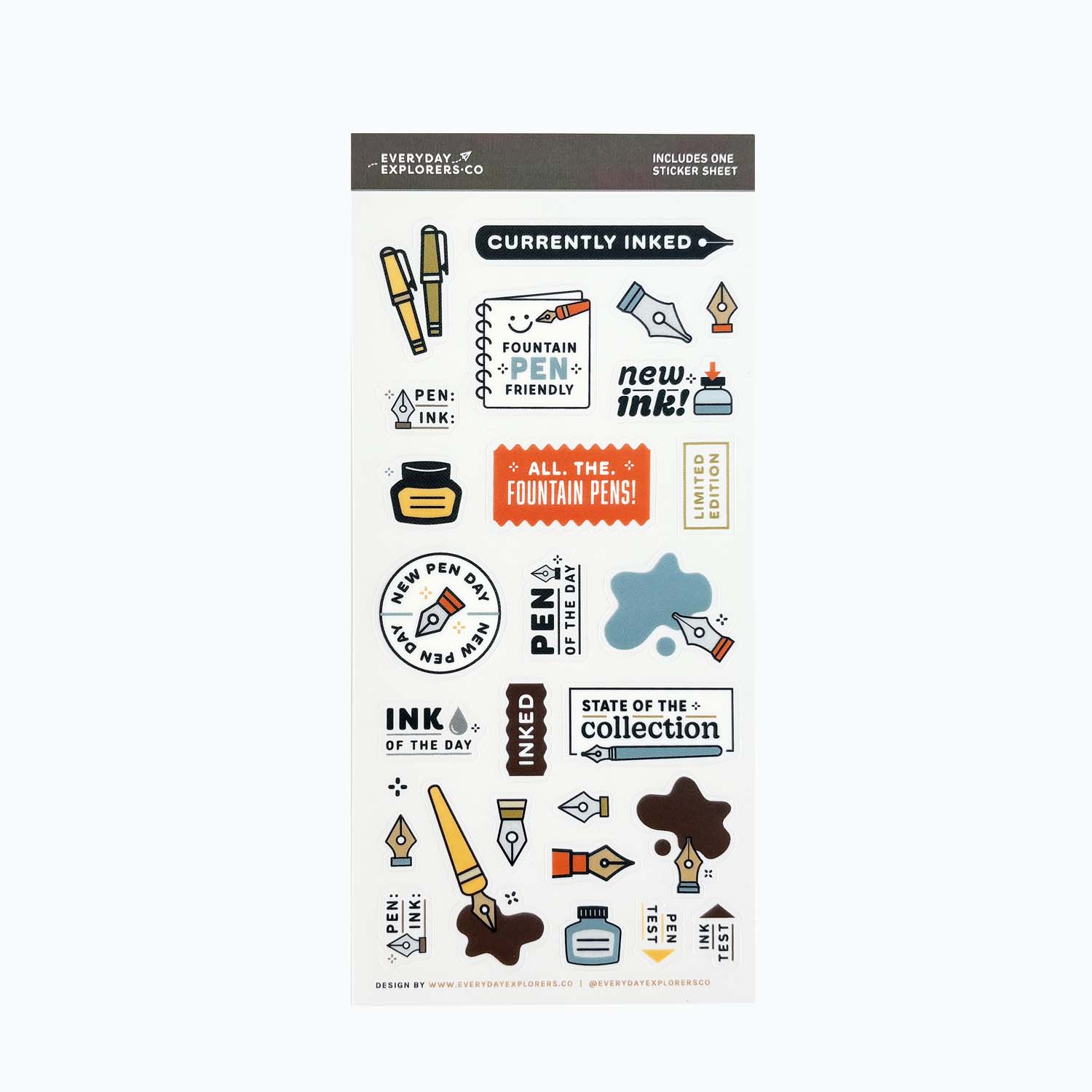Currently Inked PET Sticker Sheet – Fountain Pen Stickers | Everyday ...