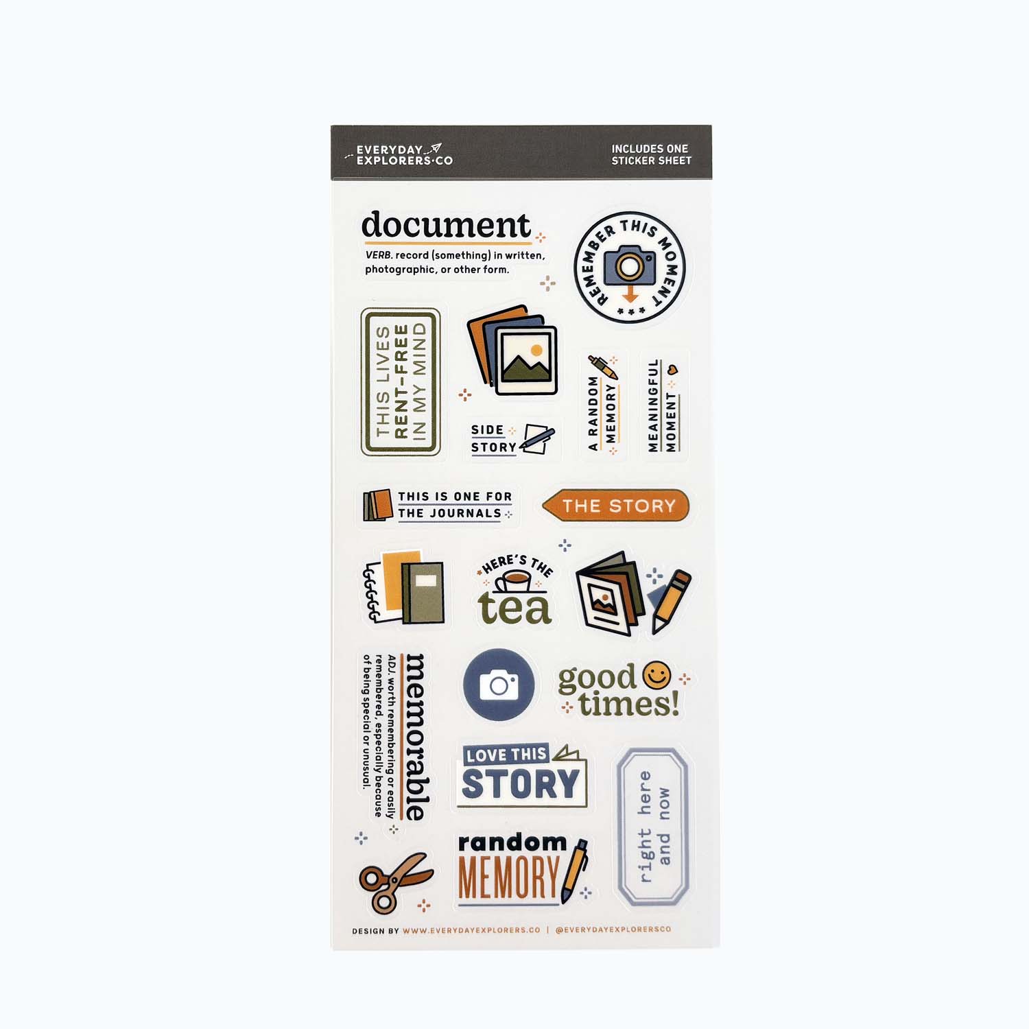 Document Sticker Image Documented PET Sticker Sheet – Memory Keeping Stickers | Everyday ...