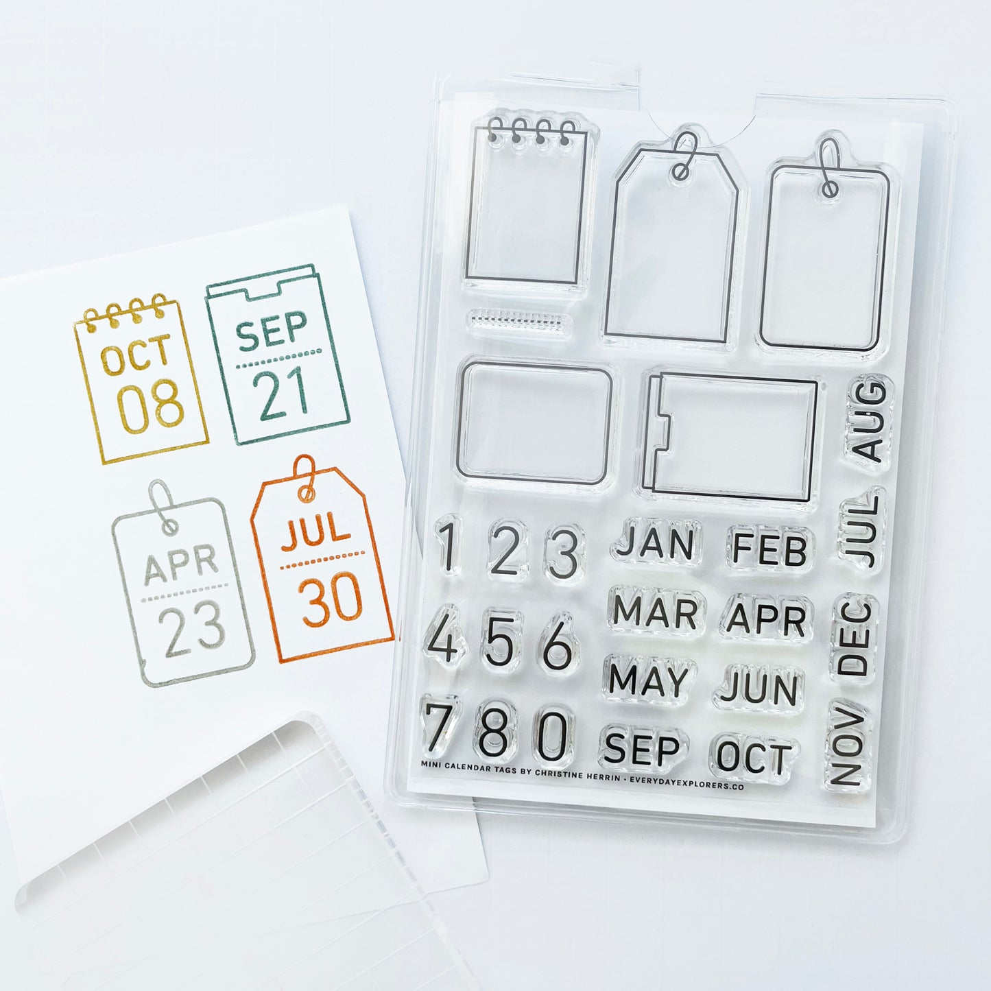 Mini Calendar Tags - 4x6 Clear Stamp Set