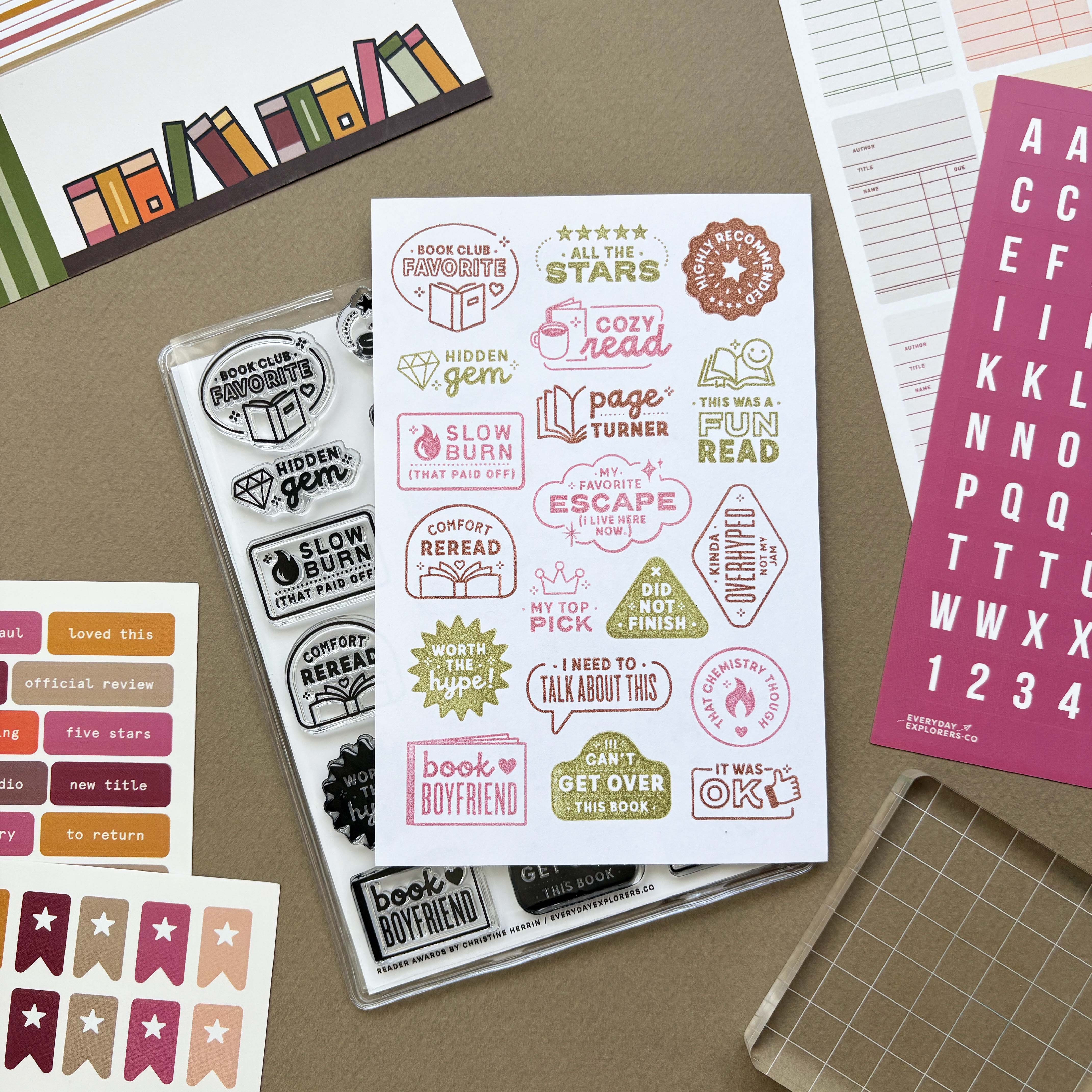Reader Awards Book Review Clear Stamp Set | Everyday Explorers Co.