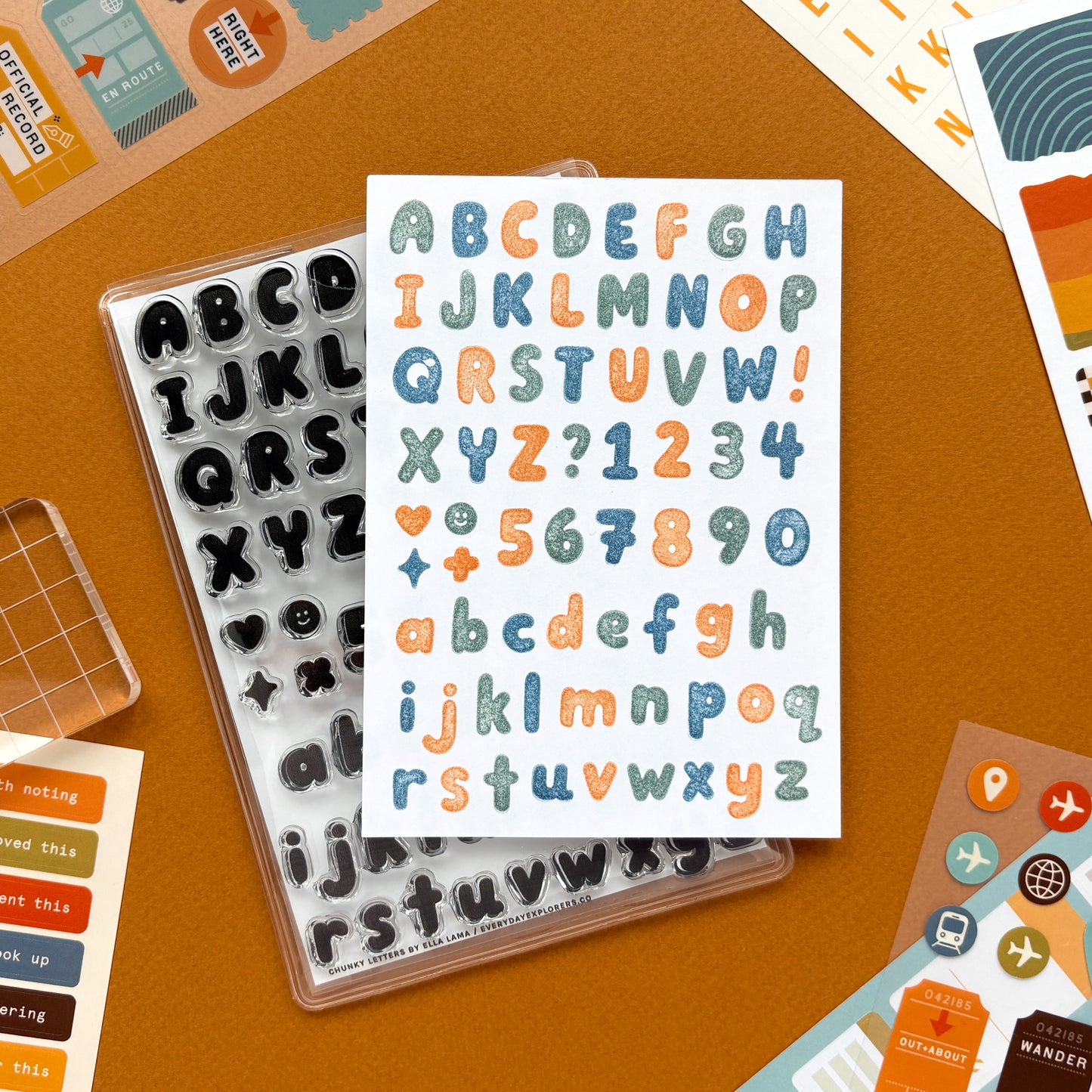 Chunky Letters by Ella Lama - 4x6 Clear Stamp Set