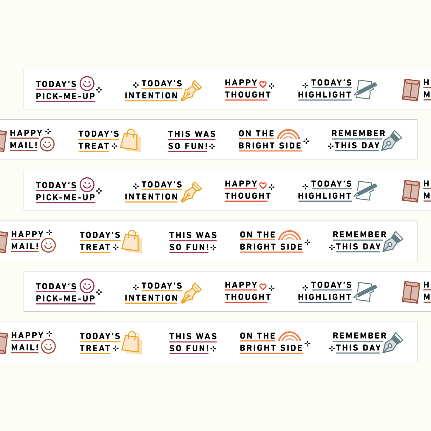 Positivity Prompts - 15mm Washi Tape