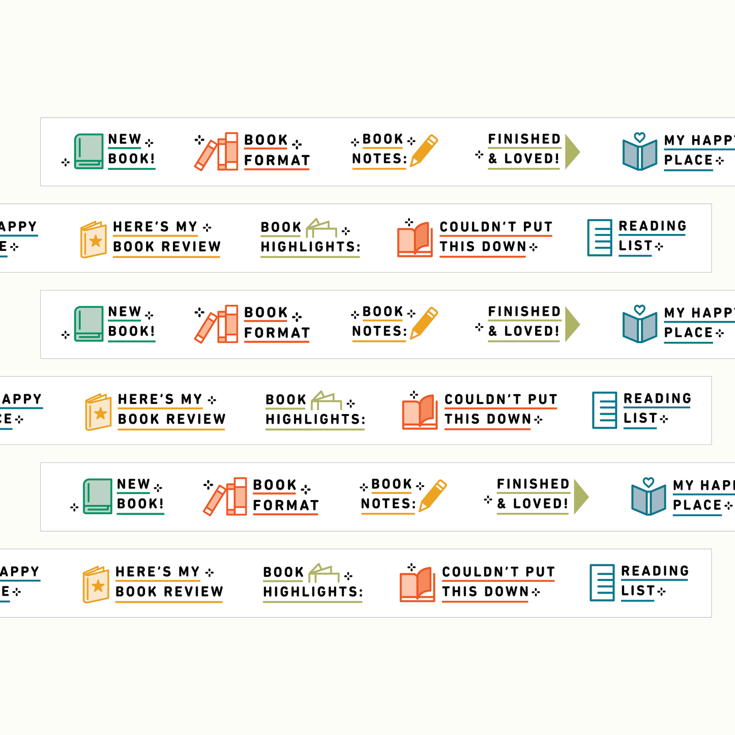 Reading Prompts - 15mm Washi Tape