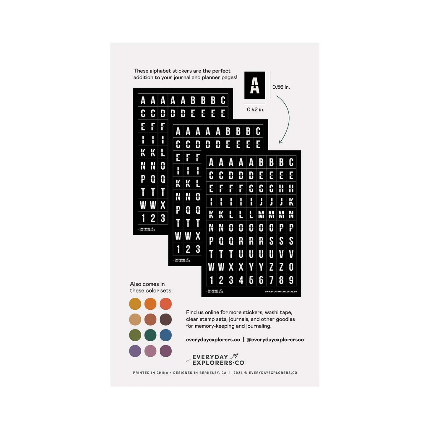 Retro Flipboard - Set of 3 Alphabet Sticker Sheets