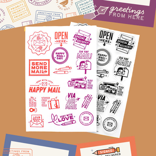 Send More Mail (Throwback!) - 4x6 Clear Stamp Set