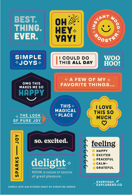 Simple Joys - 4x6 Sticker Sheet