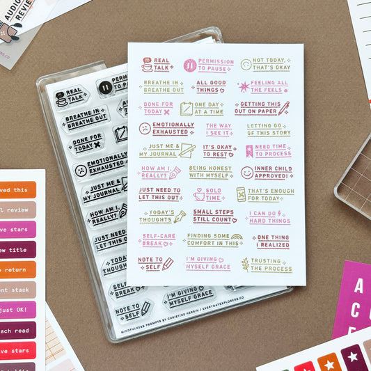 Mindfulness Prompts - 4x6 Clear Stamp Set