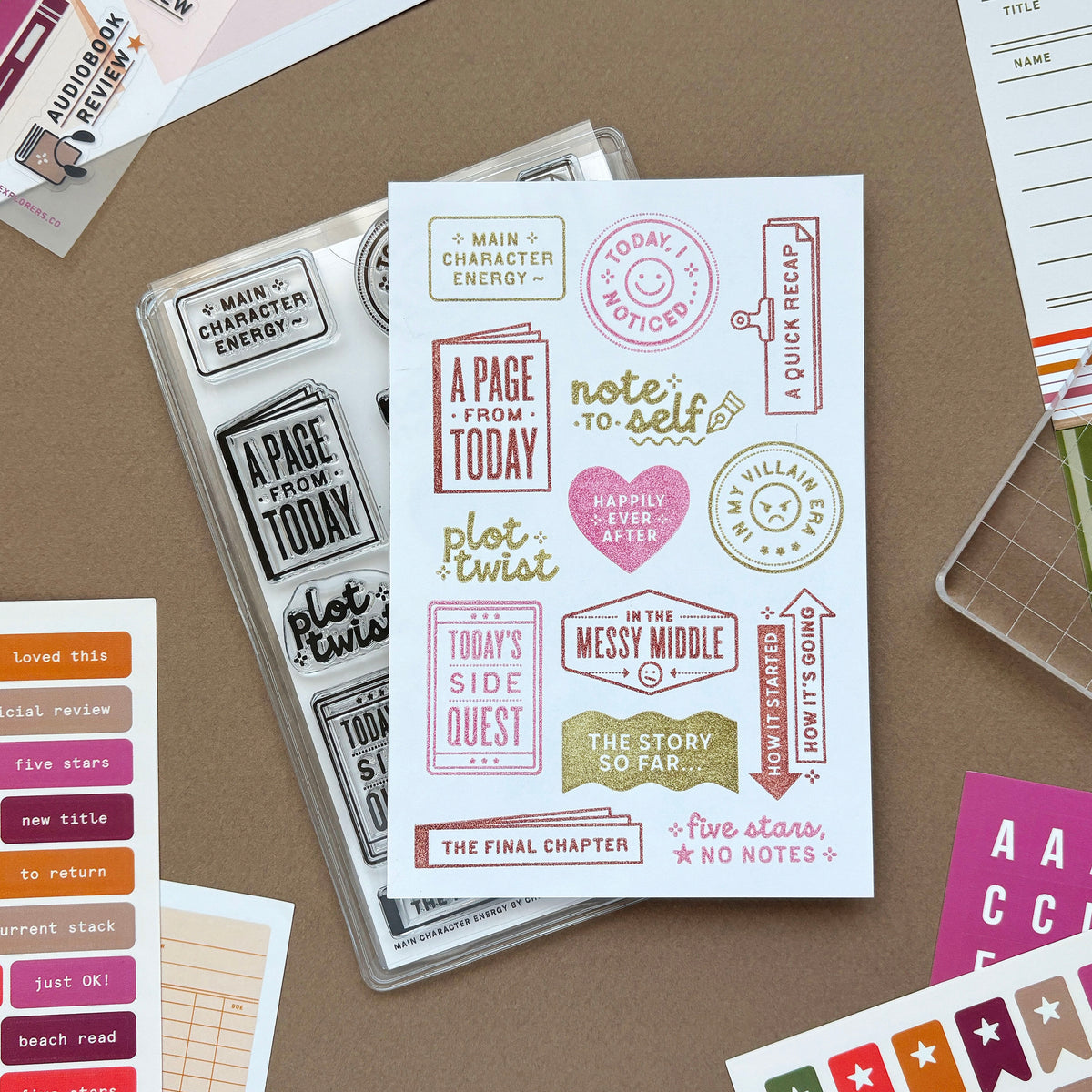 Main Character Energy Clear Stamp Set – Journaling Phrases | Everyday ...