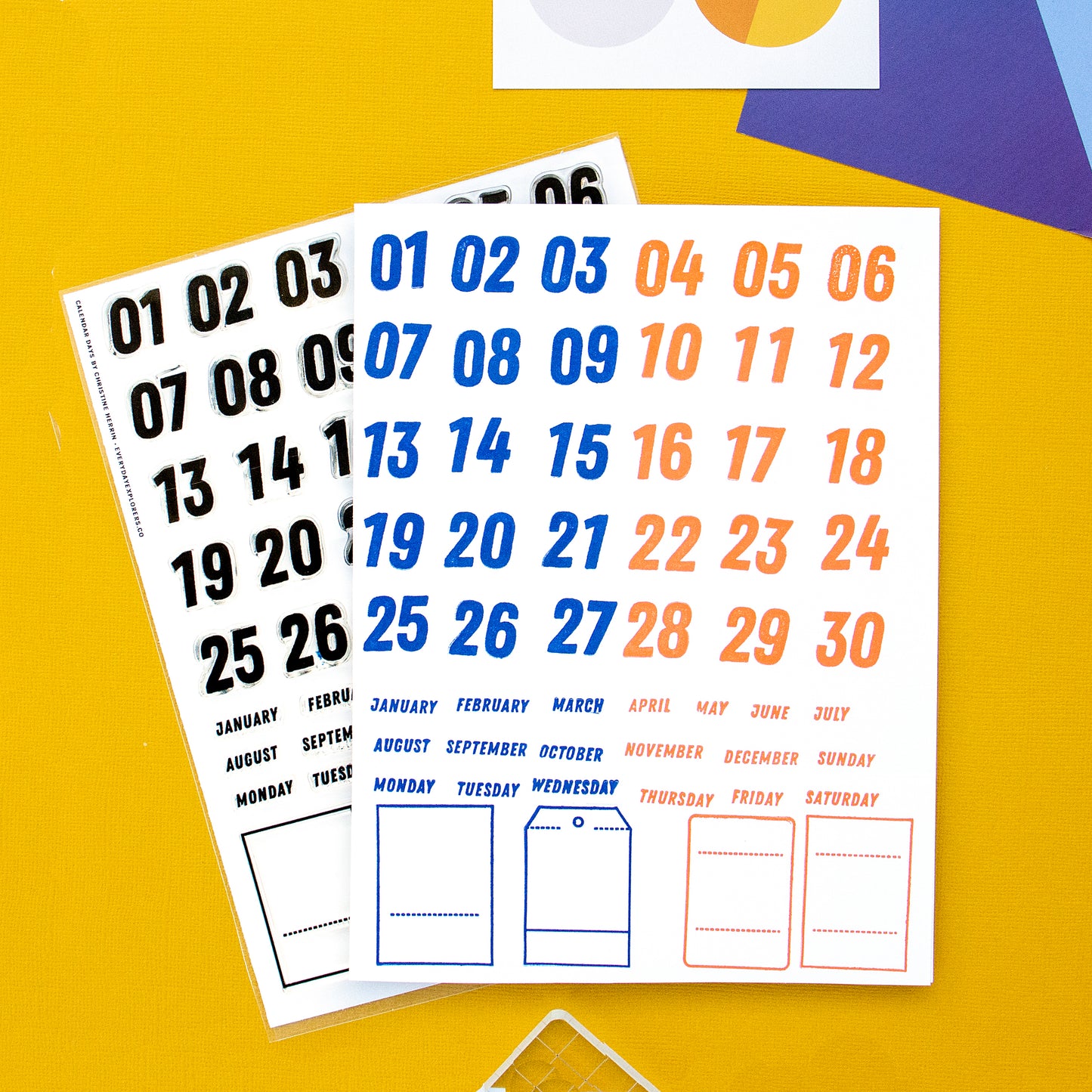 Calendar Days - 6x8 Clear Stamp Set by Christine Herrin – Everyday  Explorers Co.