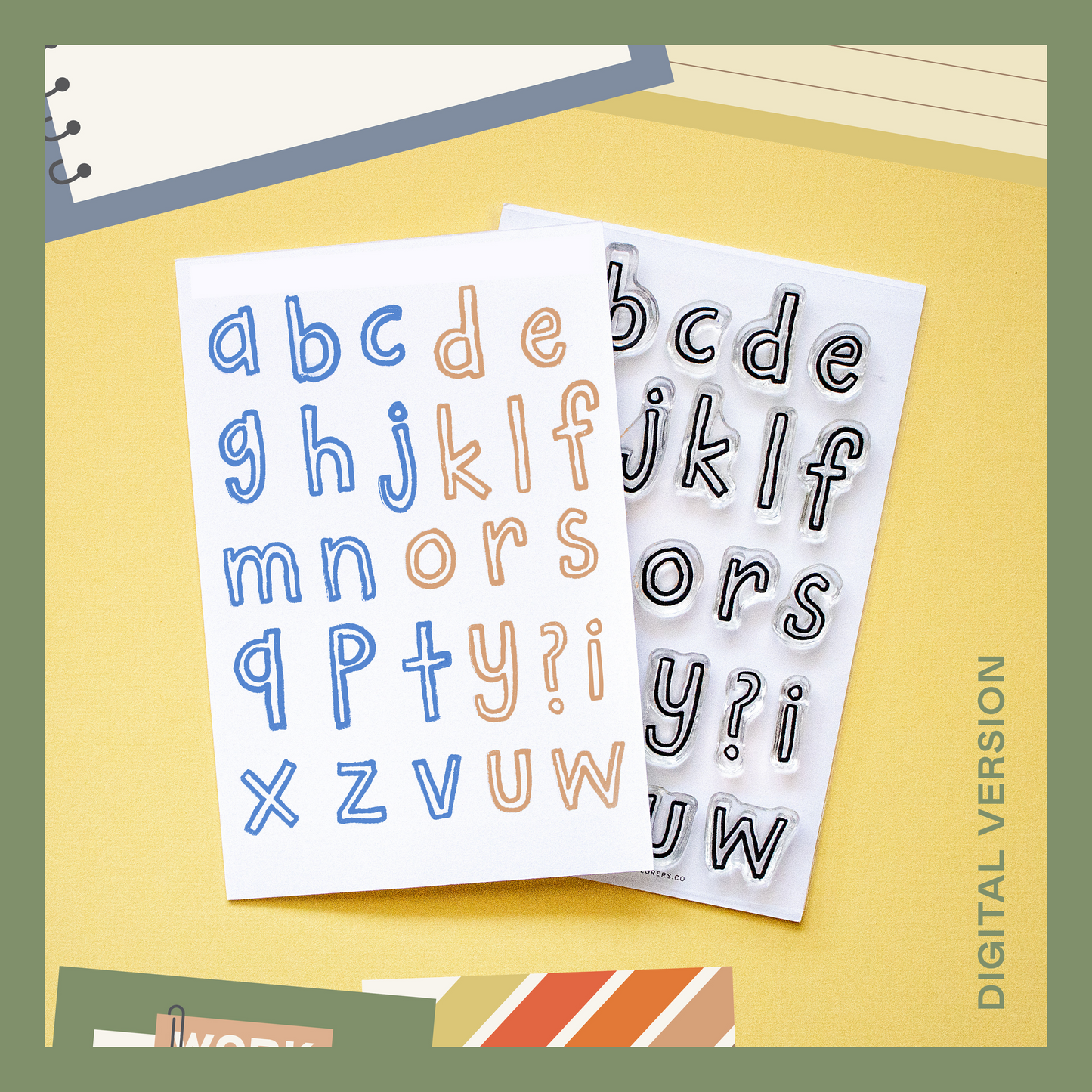 Cheeky Lowercase Alphabet - Digital Stamp Set