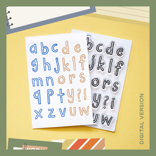 Cheeky Lowercase Alphabet - Digital Stamp Set