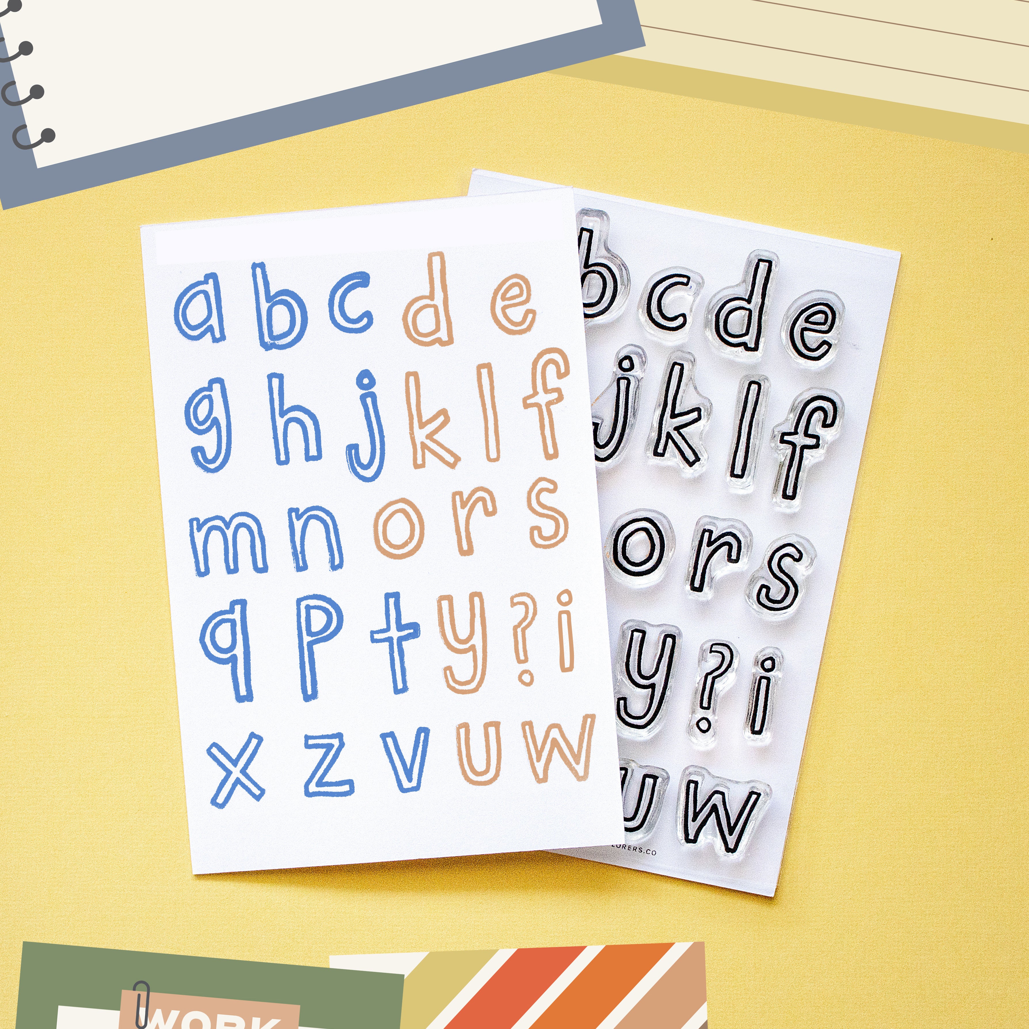 Cheeky Lowercase Alphabet - 4x6 Clear Stamp Set – Everyday Explorers Co.