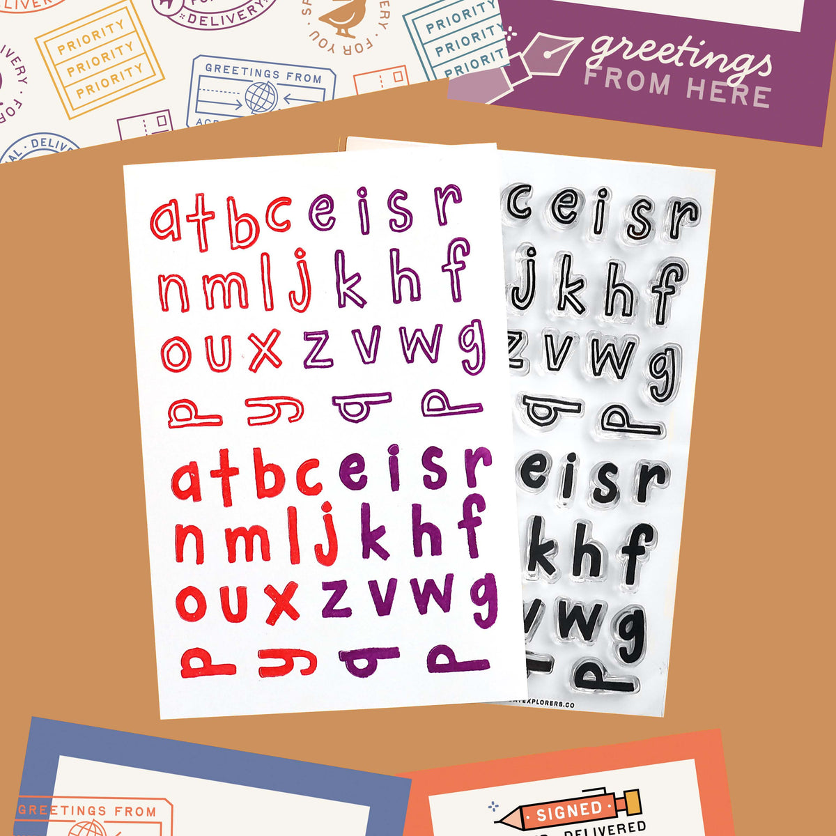 Alphabet Cursive Letters Clear Silicone Stamps DIY Embossing Alphabet Cursive Letters Clear Silicone Stamps DIY Embossing