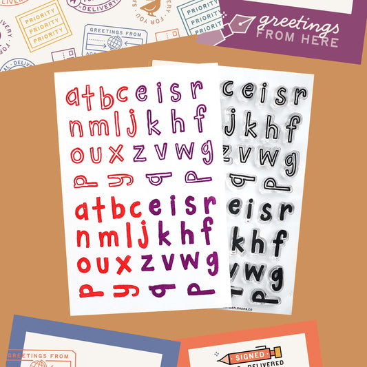 Cheeky Mini Alphabet - 4x6 Clear Stamp Set