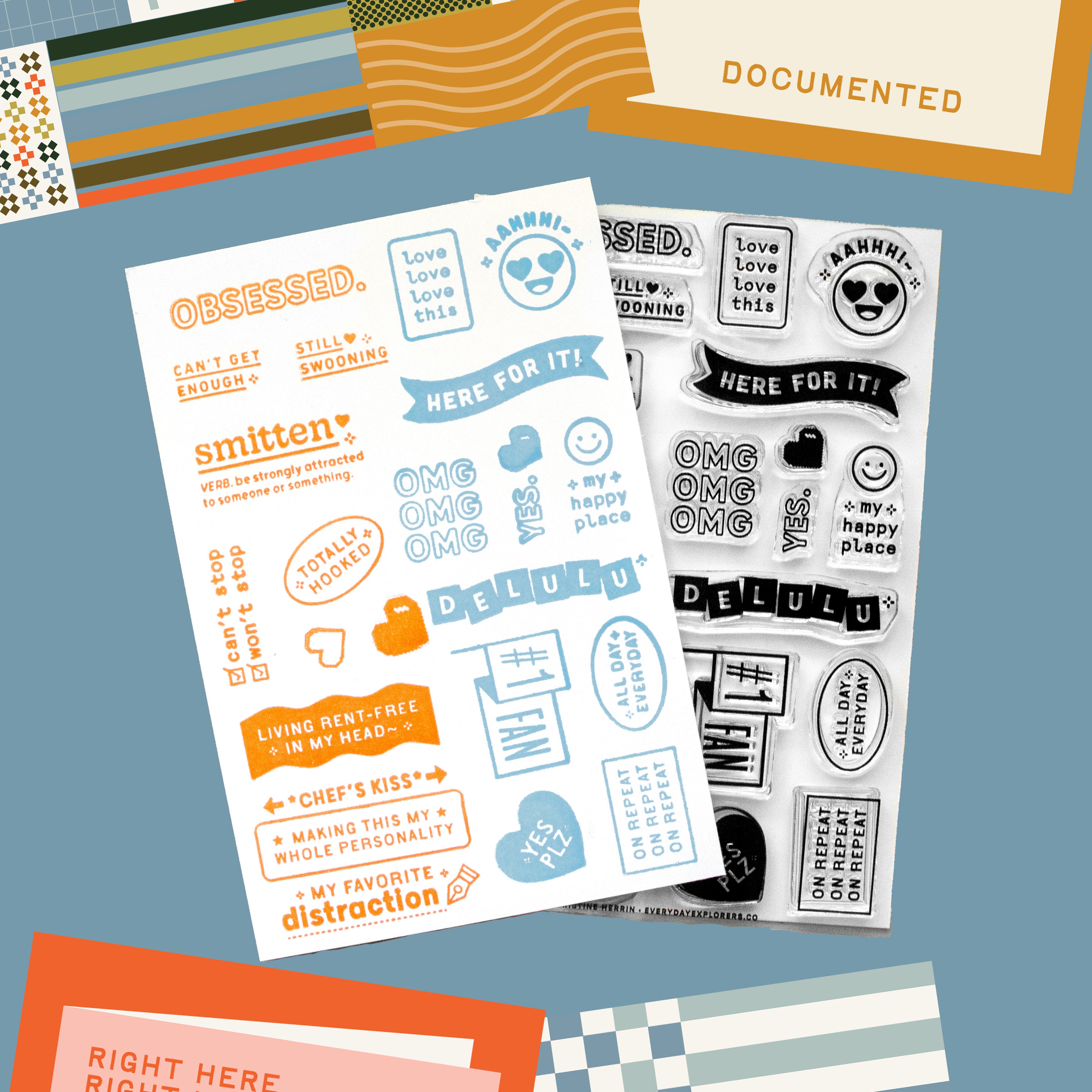 Currently Obsessed - 4x6 Clear Stamp Set – Everyday Explorers Co.