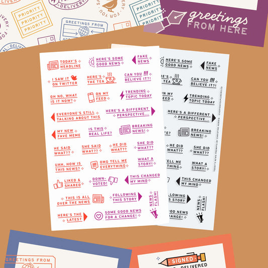 In the News Prompts (Throwback!) - 4x6 Clear Stamp Set